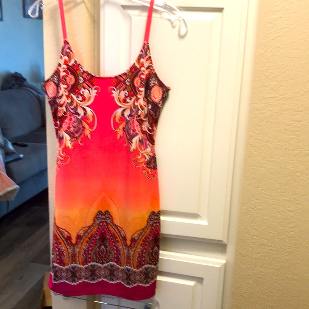 Venus coral patterned summer dress
